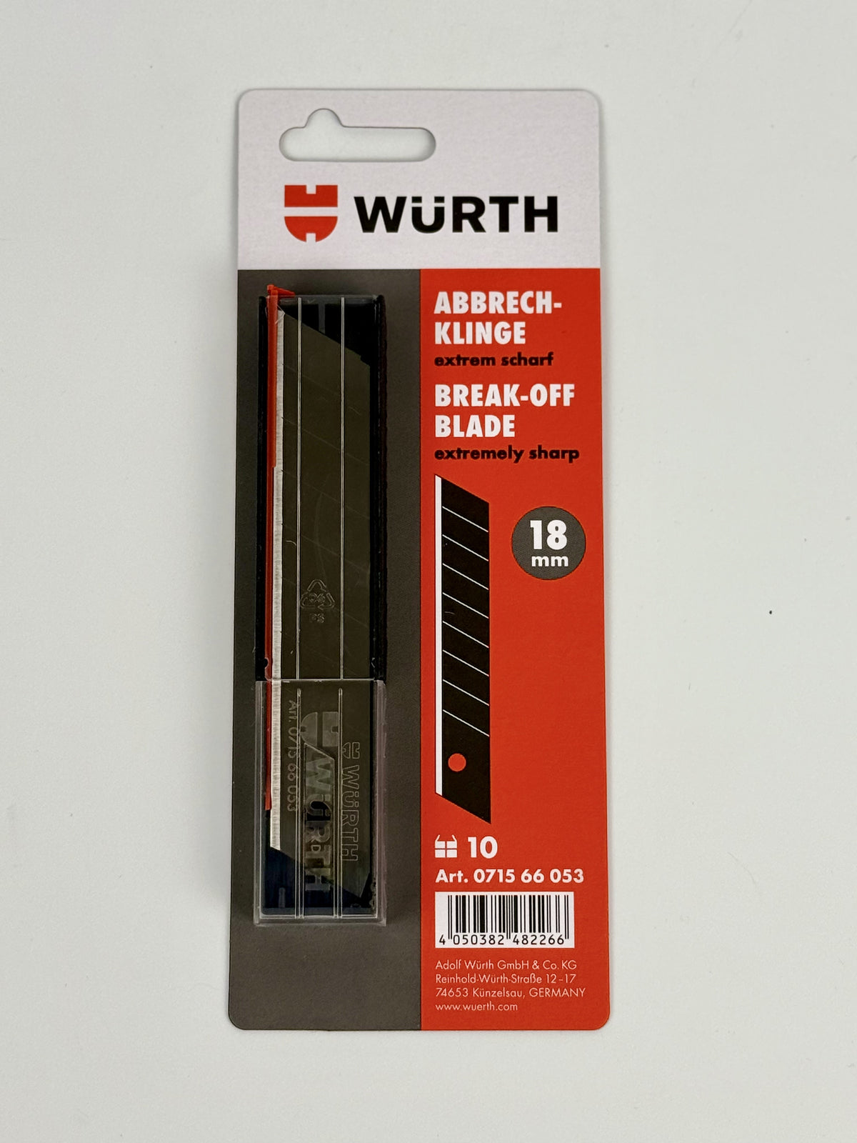 Würth Abbrechklingen 18 mm – Extrem scharf, 10er Pack
