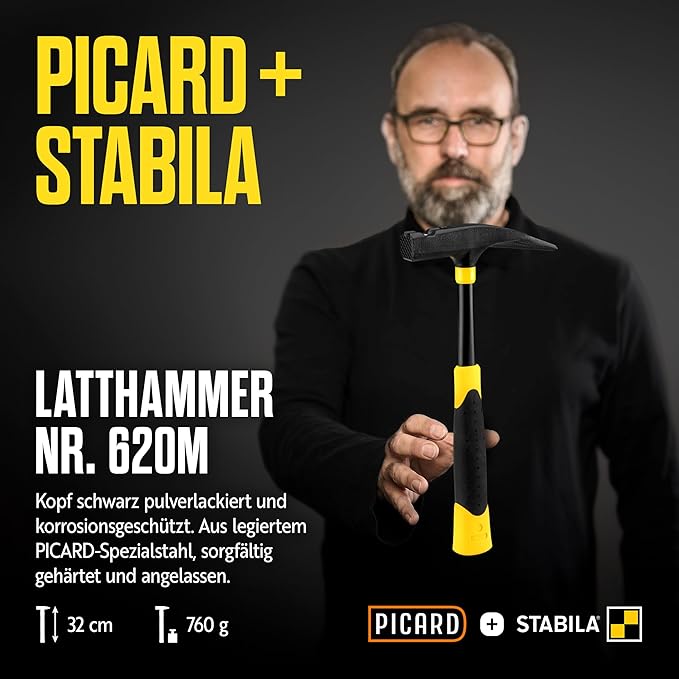 PICARD Latthammer 620M Set mit STABILA Bandmaß und Wasserwaage