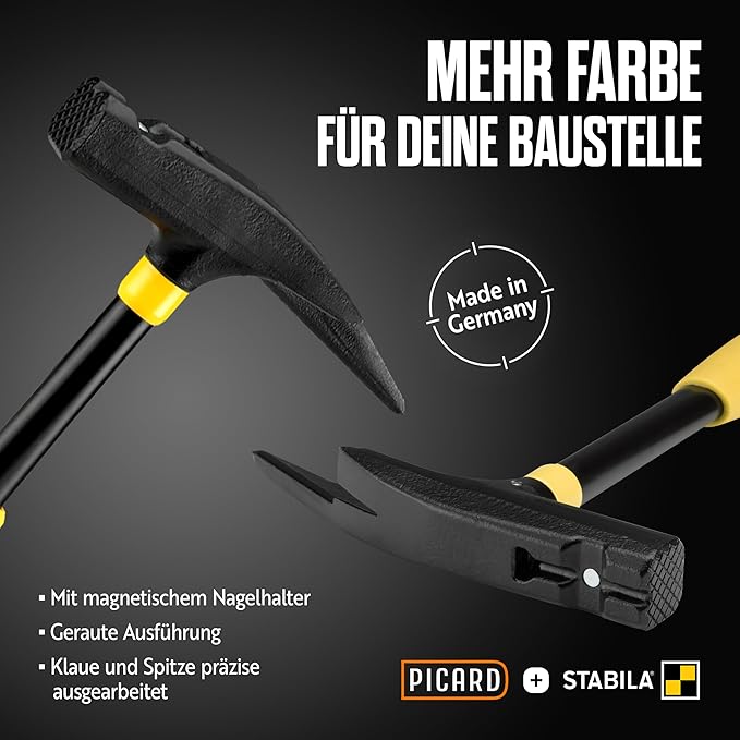 PICARD Latthammer 620M Set mit STABILA Bandmaß und Wasserwaage